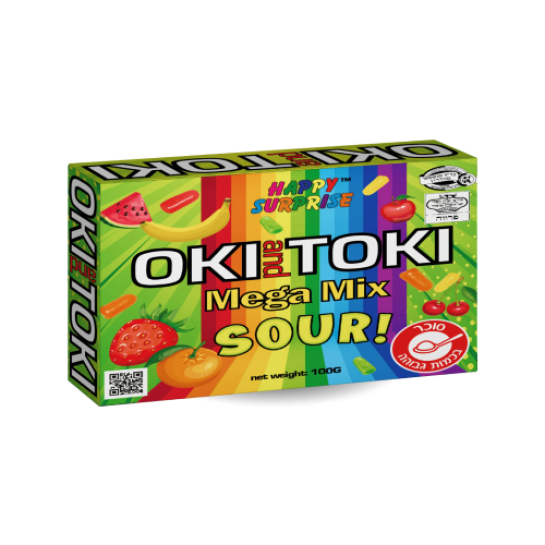 Жевательная конфета OKI-TOKI Mega MIX FRUIT SOUR, 100 г