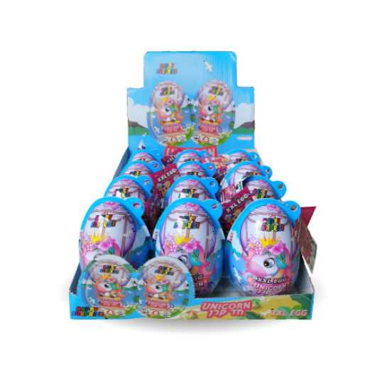 Яйцо XXL с жевательным мармеладом и большой игрушкой для девочек (6 х 12 шт)