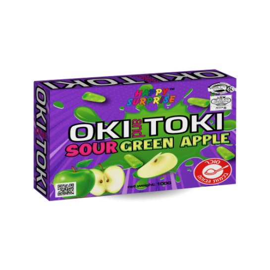 Жевательная конфета OKI-TOKI GREEN APPLE SOUR, 100 г